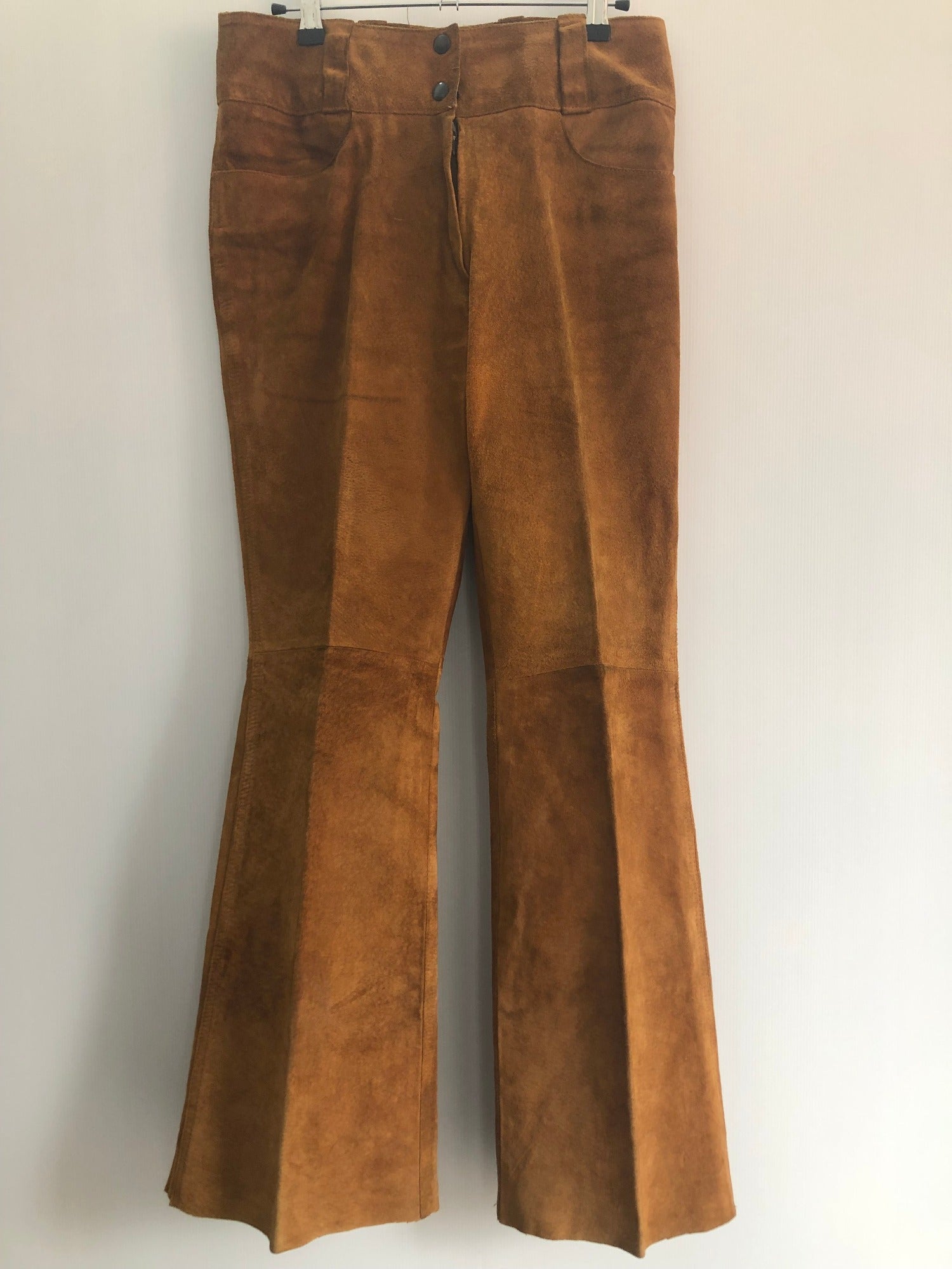 Flare bottom suede sales pants