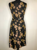 womens  vintage  urban village  true vintage  rose print  rockabilly  pink rose  pin up  fitted waist  Embroidered  dress  day dress  Bernshaw of Mayfair  8  50s  1950s