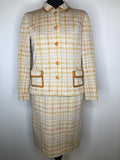 1960s Two Piece Check Skirt Suit by Saint Joseph - Size UK 10