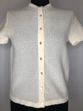 womens  white  vintage  Urban Village Vintage  sweater  short sleeved  short sleeve  MOD  McCaul  Lightweight Knit  light knit  knitwear  knitted  knit  cropped  cream  cardigan  60s  1960s  10