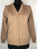 1960s Knitted Cardigan in Brown - Size UK 10