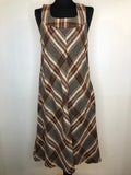 zip  womens  vintage  Urban Village Vintage  urban village  summer dress  summer  sleeveless  retro  MOD  midi dress  dress  check  brown  back zip  A-Line  70s  1970s  12