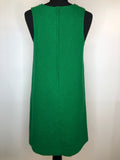 wool  womens  vintage  sleevless  Skippy International  retro  polyester  pockets  MOD  green  dress  back zip  Anne Fahy  A Line  60s style  60s  1960s  100% Wool