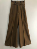 Rare Original 1970s Northern Soul Flared Trousers in Brown - Size W26 L32