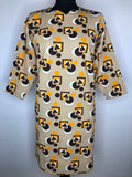 1960s Geometric Print Dress - Size UK 16