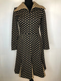 1970s Polka Dot Pleated Dress by Berketex - Size UK 10