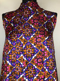womens  vintage  top  sleeveless  retro  pussy bow  print top  Pink  multi  MOD  high neck  floral print  ethnic print  ethnic  dress  Clive Rodney  brown  Blue  60s  6  1960s