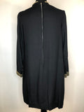 womens  vintage  Urban Village Vintage  tunic dress  pleat detailing  metallic trims  ethnic  dress  Brimell of London  black  70s  1970s  1