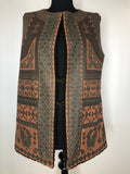 1970s Peruvian Aztec Print Tunic Gilet - Size UK 12-14