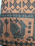 womens  waistcoat  vintage  vest  tribal  Suede Jacket  Peruvian print  mexican  Jacket  green  gilet  faux sheepskin  brown  aztec print  aztec  70s  70  1970s  10
