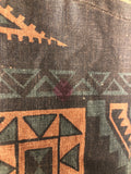 womens  waistcoat  vintage  vest  tribal  Suede Jacket  Peruvian print  mexican  Jacket  green  gilet  faux sheepskin  brown  aztec print  aztec  70s  70  1970s  10