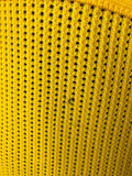 Yellow  vintage  Urban Village Vintage  urban village  Three Button  Silan  short sleeved  retro  polo top  polo  pointed collar  MOD  mesh  Lightweight Knit  light knit  L  knit polo  knit  fine knit  button down  button  blue stripe  70s  70  1970s