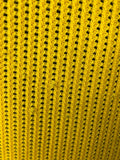 Yellow  vintage  Urban Village Vintage  urban village  Three Button  Silan  short sleeved  retro  polo top  polo  pointed collar  MOD  mesh  Lightweight Knit  light knit  L  knit polo  knit  fine knit  button down  button  blue stripe  70s  70  1970s