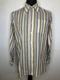 vintage  Urban Village Vintage  urban village  Stripes  stripe shirt  Shirt  Printed T-Shirt  printed shirt  printed  print  multicoloured  multi  Mens Shirts  mens  long sleeves  Long sleeved top  long sleeve  L  dagger collar  button  brown  70s  1970s