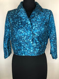 1950s Cropped Print Bolero Jacket by Proud as A Peacock - Size UK 10