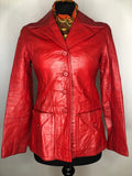 womens jacket  womens coat  womens  waist belt  vintage  Urban Village Vintage  urban village  soft leather  retro  red  pockets  leather stitch  Leather Jacket  Leather Coat  Leather  Jacket  dagger collar  coat  button down  button  brown leather  big collar  8  70s  70  1970s
