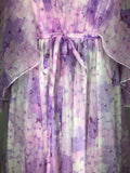 womens  vintage  retro  pink  maxi dress  long sleeve  high neck  full length  floral print  floral  floaty  dress  angel sleeve  angel  70s  1970s  10