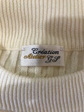 white  vintage  Urban Village Vintage  urban village  top  short sleeved  short sleeve  retro  mens  light knitwear  light knit  L  knitwear  knitted  knit  jumper  Jacket  crew neck  Creation Atelier GS  cream  cable knit pattern  70s  1970s