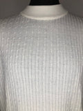 white  vintage  Urban Village Vintage  urban village  top  short sleeved  short sleeve  retro  mens  light knitwear  light knit  L  knitwear  knitted  knit  jumper  Jacket  crew neck  Creation Atelier GS  cream  cable knit pattern  70s  1970s