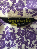 white  vintage  Urban Village Vintage  urban village  summer shirt  summer  Shirt  purple  penny collar  MOD  Mens Shirts  mens  long sleeves  long sleeved  long sleeve  Jon Martin  formal shirt  formal  floral print  fitted  collared  collar  button up  button front  button  big collar  60s  1960s