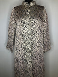 womens  vintage  Urban Village Vintage  urban village  mod  metallic  maxi  long sleeve  long length coat  long length  leaf pattern  Jacket  high neck  gold metallic  gold lurex  gold  evening jacket  embossed  coat  button  black  60s  1960s  16