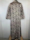 womens  vintage  Urban Village Vintage  urban village  mod  metallic  maxi  long sleeve  long length coat  long length  leaf pattern  Jacket  high neck  gold metallic  gold lurex  gold  evening jacket  embossed  coat  button  black  60s  1960s  16