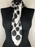 womens  white  vintage  Urban Village Vintage  urban village  square scarf  scarves  scarf  retro  polka dot print  Polka Dot  One Size  neck scarf  MOD  Hammura  black  1960s