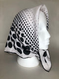 womens  white  vintage  Urban Village Vintage  urban village  square scarf  scarves  scarf  retro  polka dot print  Polka Dot  One Size  neck scarf  MOD  Hammura  black  1960s