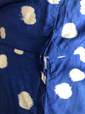 womens  vintage  v-neck dress  urban village  true vintage  three quarter sleeve  summer  side zip  rockabilly  print dress  polka dot print  pleated skirt  pleated  pleat detailing  pleat detail  pin up  fitted waist  dress  day dress  cross over front  Blue  Barbara  50s  1950s  14