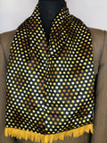 yellow  vintage  Urban Village Vintage  urban village  scooter  scarves  scarf  Sammy  retro  polka dot print  Polka Dot  one size  mustard  mod scarf  MOD  mens  made in britain  lambswool  fringing  fringed  fringe  black  accessories  60s  1960s