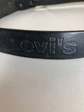 XS  western wear  western  vintage  Urban Village Vintage  S  metal buckle  mens  levis strauss  levis  leather etching  leather belt  festival  casual  buckle  branded  Black Leather  black  belt