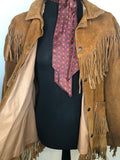 vintage  Urban Village Vintage  urban village  Suede Jacket  suede fringing  Suede  pockets  pocket detail  mens  L  Jacket  hippie  festival  double breasted  collared  brown  boho  80s  80  70s  70  1980s  1970s