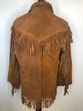 vintage  Urban Village Vintage  urban village  Suede Jacket  suede fringing  Suede  pockets  pocket detail  mens  L  Jacket  hippie  festival  double breasted  collared  brown  boho  80s  80  70s  70  1980s  1970s