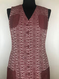 vintage  urban village. womens  through  purple  pockets  midi  maroon  long sleeve  front  dress  clothing  button  70s  1970s  10