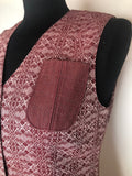 vintage  urban village. womens  through  purple  pockets  midi  maroon  long sleeve  front  dress  clothing  button  70s  1970s  10