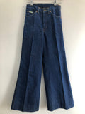 womens  W24 L28  W24  vintage  Urban Village Vintage  urban village  retro  pockets  jeans  jean  Huggers  hippie  flares  flared  denim  Cotton  blue  70s  70  6  1970s