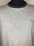 XXL  Top  T-Shirt  stripes  sportswear  MOD  mens  logo strip  Logo panel  Logo design  Grey  Fred Perry Sportswear  Fred Perry