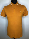 Fred Perry Twin Tipped Polo Top in Mustard - Size S