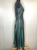 zip back  womens  vintage  shimmer  retro  print  pleated back  pink shimmer  party  metallic  lurex fabric  green  evening dress  evening  drop waist  dress  christmas  60s  60  50's  50  1960s  1960  1950s  10