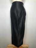 Vintage 1950s Fitted Wrap Over Silk Maxi Skirt in Black - Size UK 4