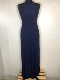 womens  vintage  Urban Village Vintage  urban village  studio 54  party dress  party  new year  metallic  maxi dress  lurex  long length dress  halter neck  halter  glittery  glitter  dress  disco dress  disco  christmas  button back neck  Blue  back zip  8  70s  1970s