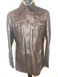 vintage  mens  Leather Jacket  Leather  L  Jacket  Howard Stone  brown  70s  1970s