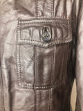 vintage  mens  Leather Jacket  Leather  L  Jacket  Howard Stone  brown  70s  1970s