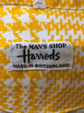 Yellow  vintage  Urban Village Vintage  urban village  The mans shop  summer shirt  summer  slim fit  slim  Shirt  S  retro  patterned  pattern  party  MOD  Mens Shirts  mens  long sleeve  harrods  Dogtooth check  dagger collar  collar  button  70s  1970s