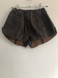 Vintage 1970s 1980s Leather Hot Pants Shorts in Brown - Size UK 4-6