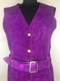 womens jacket  womens coat  womens  waistcoat  vintage  vest  Urban Village Vintage  summer  Suede Jacket  Suede  Purple  Jacket  button fastening  70  1970s  12