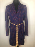 vintage  Urban Village Vintage  smoking jacket  robe  print  mens  L  dressing gown  blue