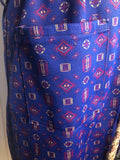 vintage  Urban Village Vintage  smoking jacket  robe  print  mens  L  dressing gown  blue