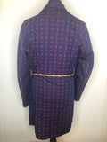 vintage  Urban Village Vintage  smoking jacket  robe  print  mens  L  dressing gown  blue