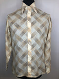 1970s Dot Print Dagger Collar Shirt by Jon Wood - Size L